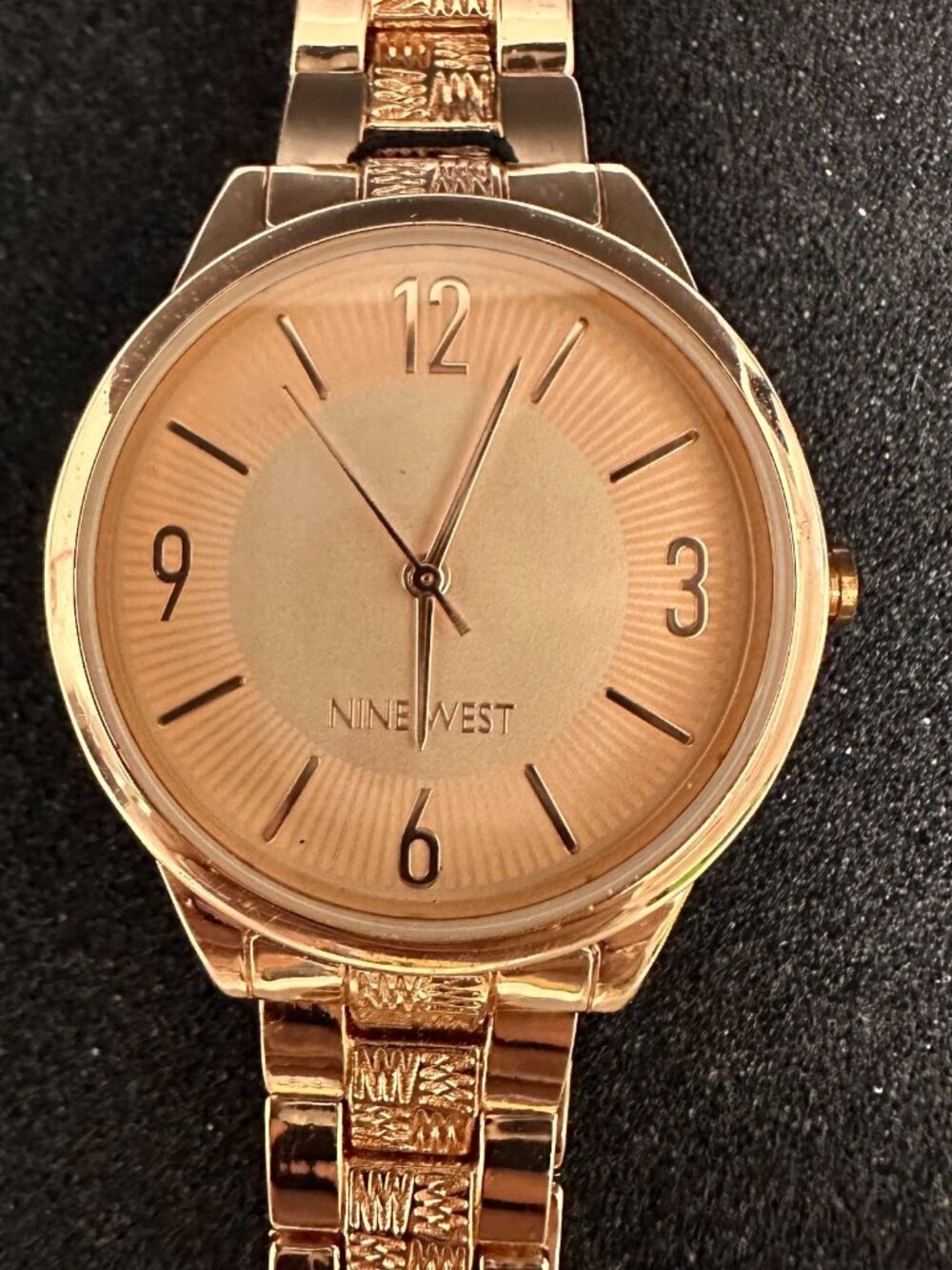 Nine West Watch Women Rose Gold Tone Round Dial 34MM New Battery 7.5"